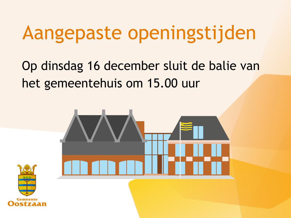 Aangepaste openingstijden