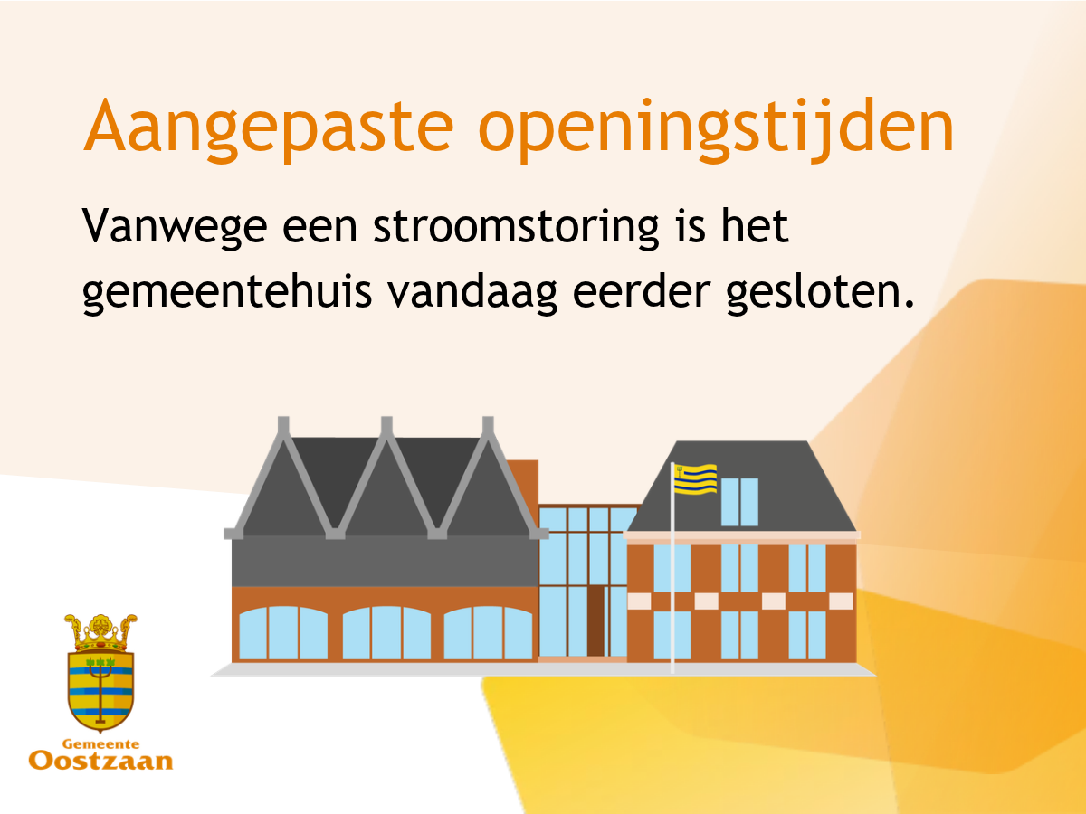 Gemeentehuis gesloten stroomstoring