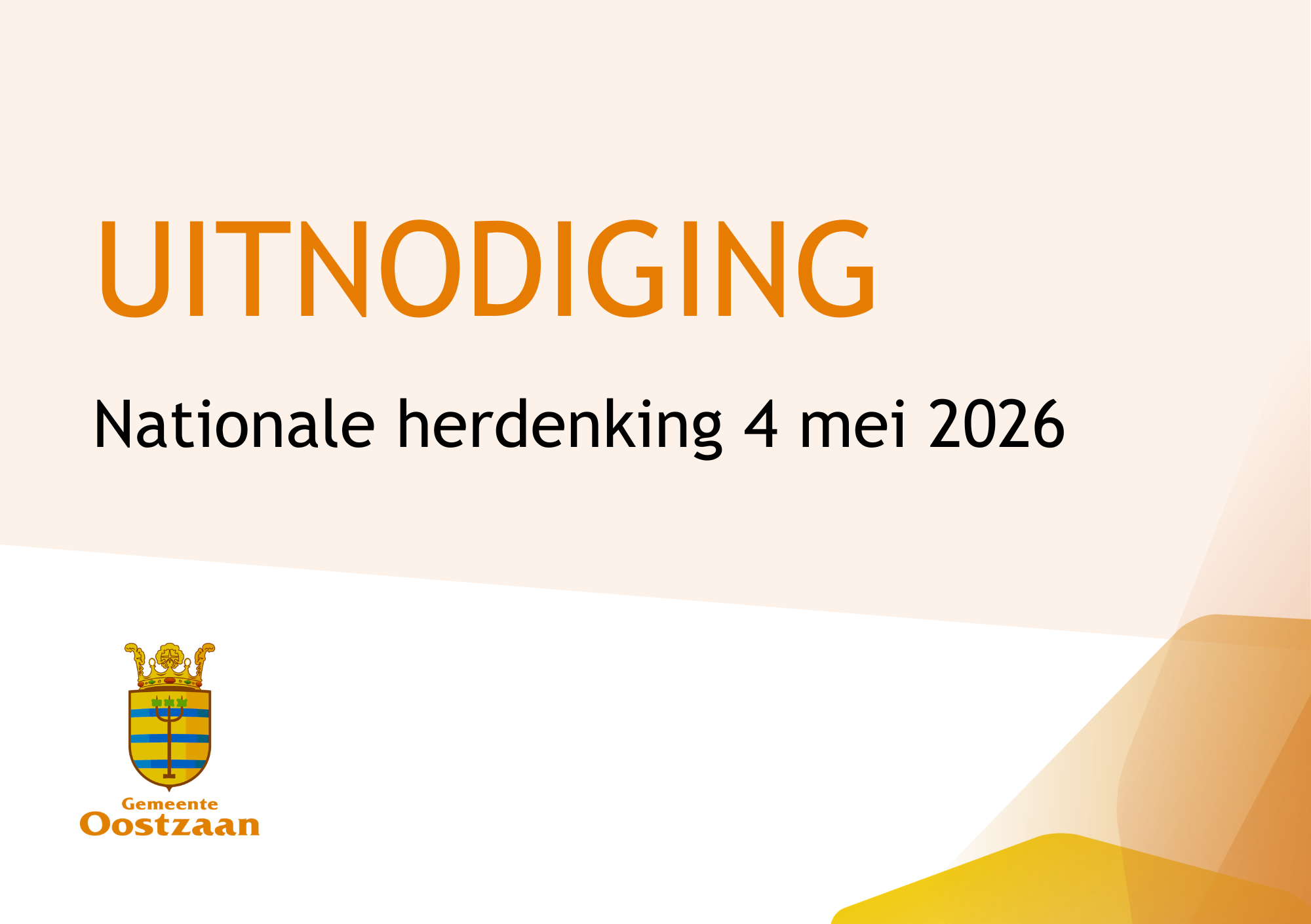 Uitnodiging dodenherdenking 4 mei 2026