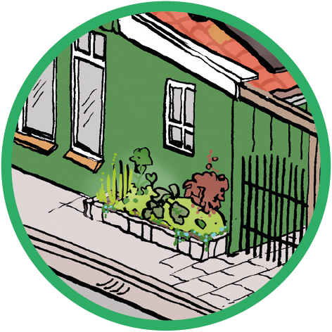 Illustratie geveltuin
