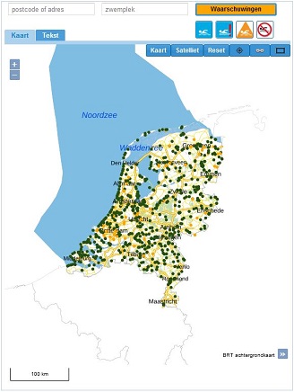 kaart zwemwater.nl